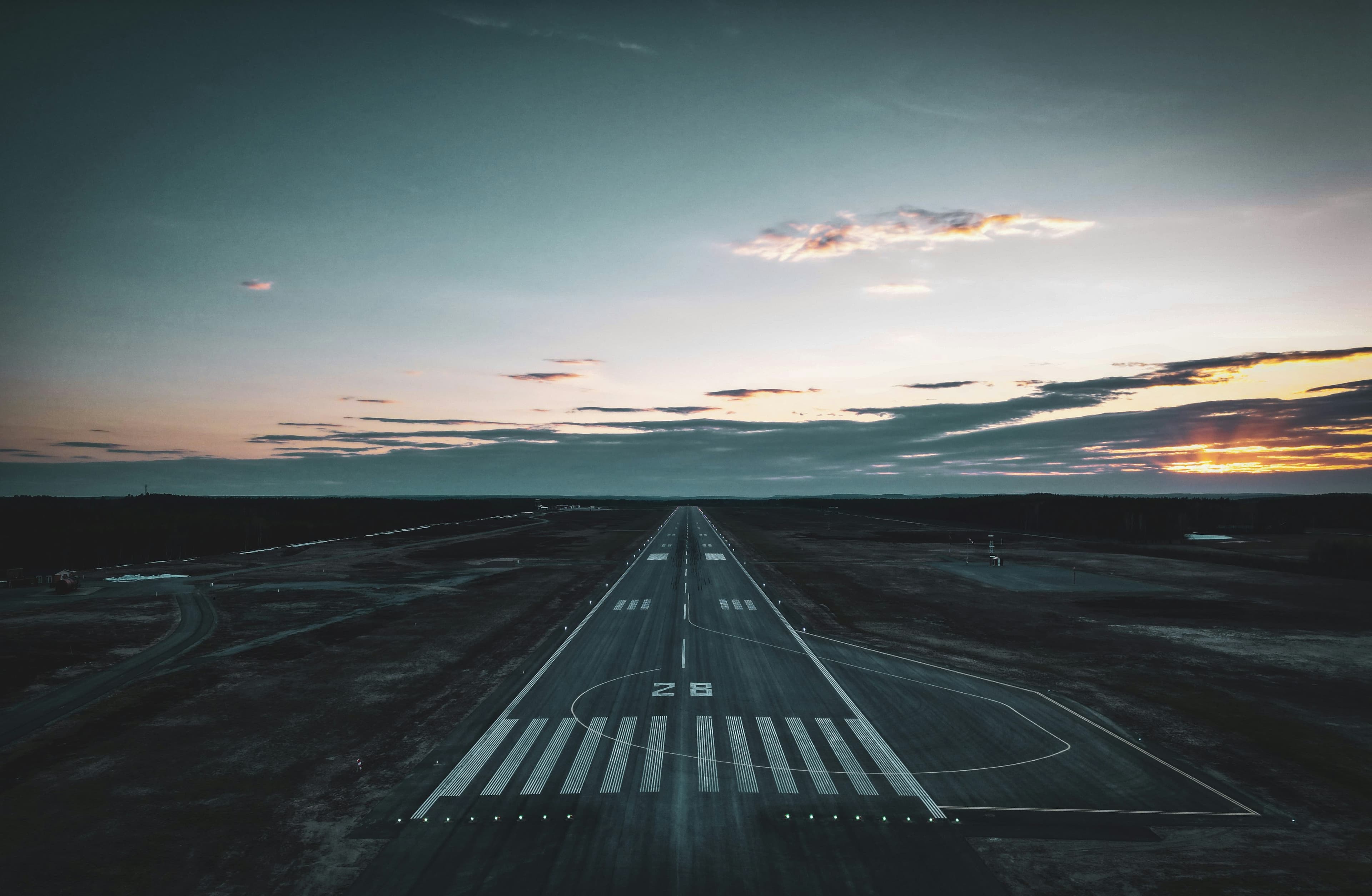 Runway at sunset